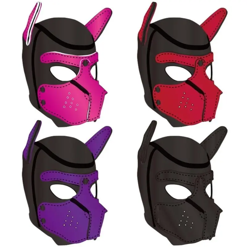 652F Dog Head Mask Halloween Dog Headgear Breathable Full Head Dog Mask Costume for Adult Halloween Dress up Cosplay Party
