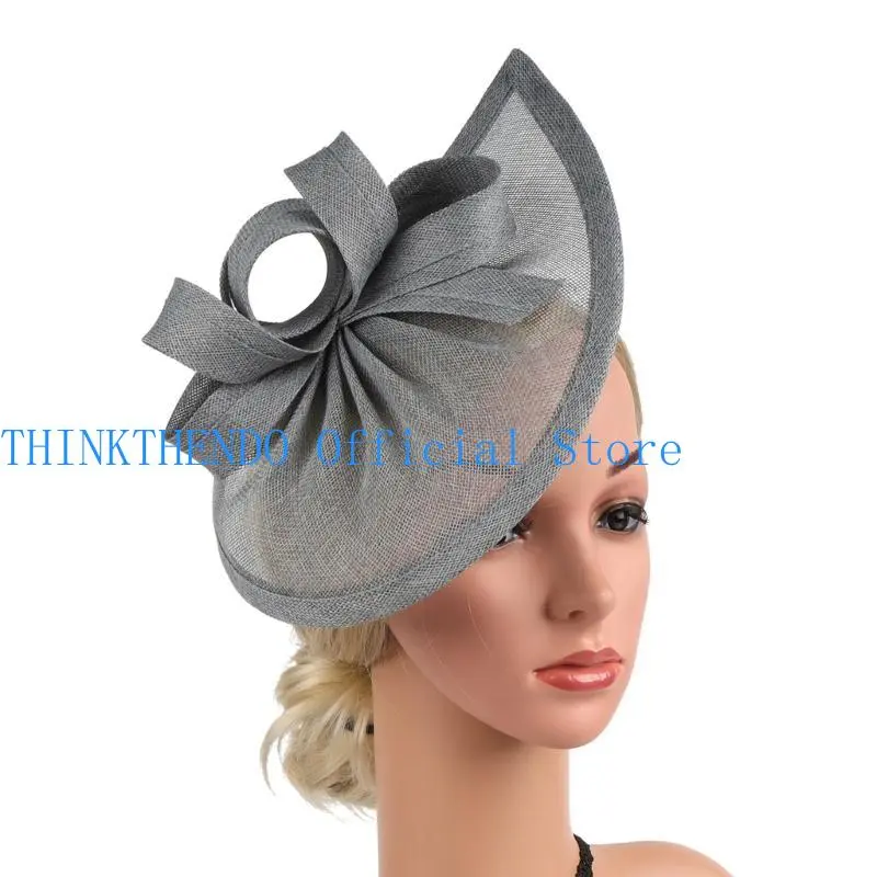 652F Fashionable Sun Hat with Wedding Soft Hat Party Costume Headwear Unique Hairpieces for Men and Women