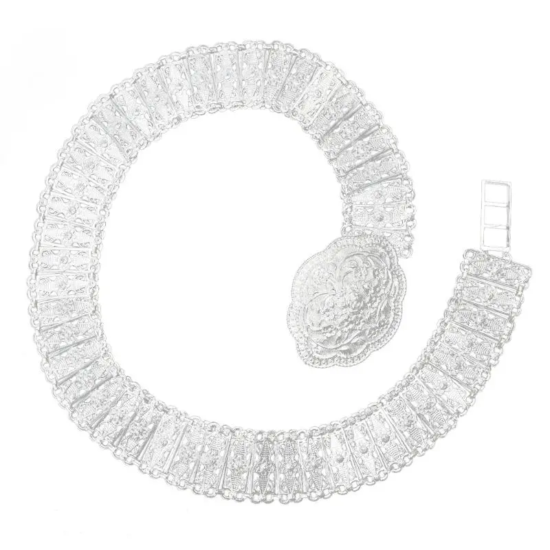 652F Antique Styles Engraved Belly Chain Durability Metal Fashion Women Belt for Party and Wedding Attires
