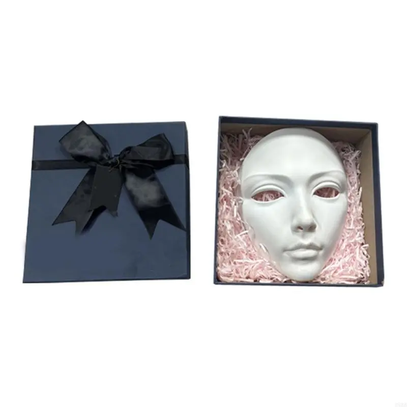 652F Paintable Mask Full Face Mask Masquerade Mask Halloween Cosplay Mask for Women Men Masquerade Halloween Party