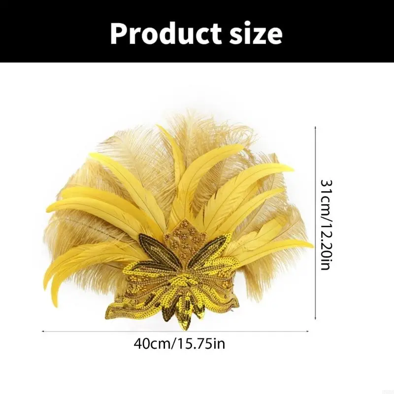 652F Flapper Headbands Mardi Gras Prom Dancer Headpiece for Party Carnivals Celebrations Headwear Hair Styling