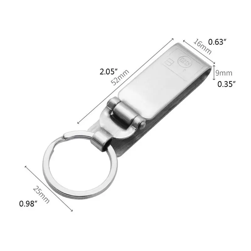 652F Security Clip-on Belt for Key Holder with Detachable Keyring Multitools Stainless Steel Key-Clip Anti-Lost for Home Offi