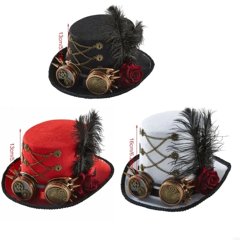 652F Steampunk Top Hat With Goggles Steampunk Hat Steampunk Time Hat Steampunk Accessories Steampunk Bowler Hat