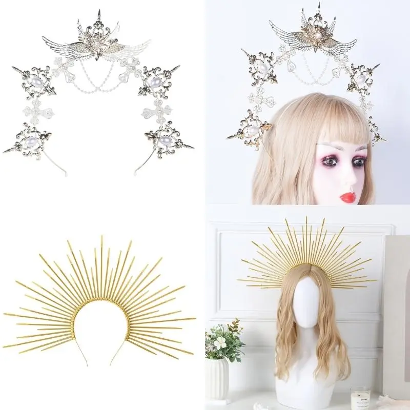 652F Headpiece Women's Fashion Headbands Flaring Alloys Bridal Hairband for Bridal & Party Elegances
