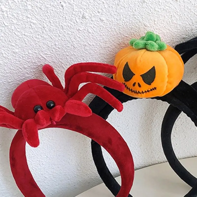 39BB Cartoon Headband Pumpkin/Spider Shape Hair Hoop Rave Party Headpiece Hair Band Party Cosplay Costume Props Unisex