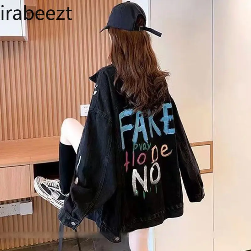 Slouchy Denim Coat Women 2024 New Korean Version of Loose Large Size Women's Jacket Fashion Denim Clothing Casaco Feminino