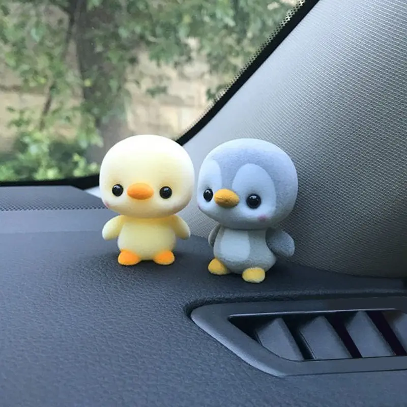 Lovely penguin Anime Flocked Action Figure Decorative Pendant Desktop Kawaii Dolls Ornaments Toy Blind box Gifts