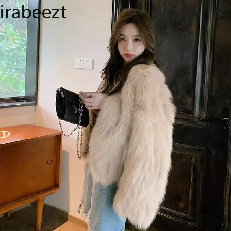 Multi-colored New Imported Faux Fur Winter Fur Coat for Young Women Casacos De Inverno Feminino 2025 Fashion Clothing
