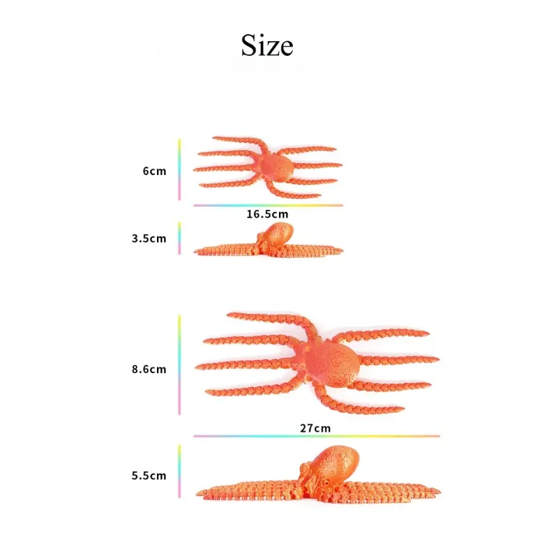 3D Printed Octopus Ornament Creative Animal Landscape Decorations Simulated Octopus Desktop Home Model Party Children's Gift