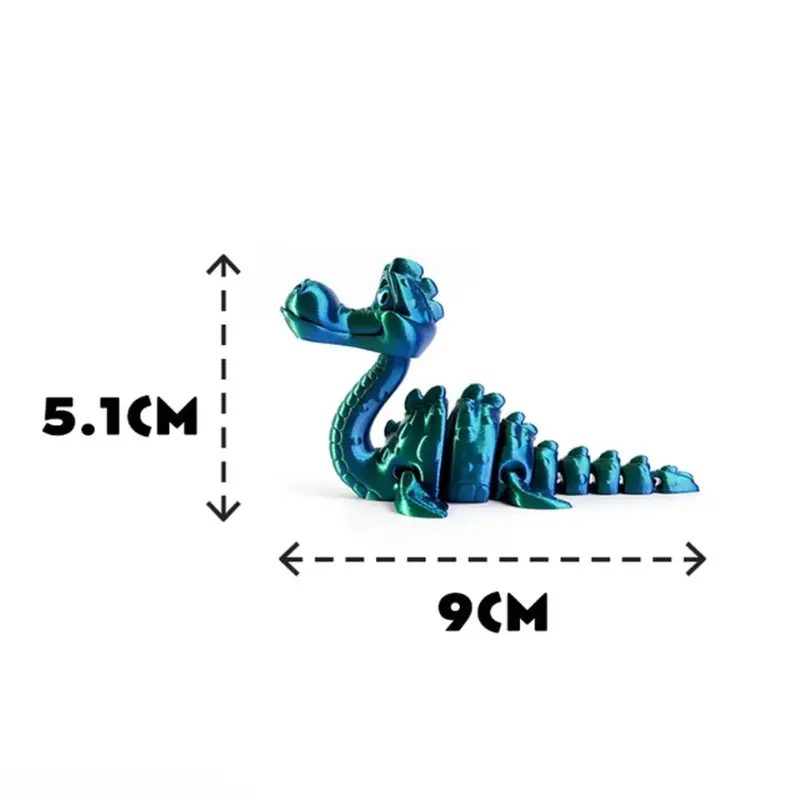 3D Printed Toy Model Lake Ness Monster Figurine with Realistic Eyes for Home Decor Accessories, Desktop Decorations