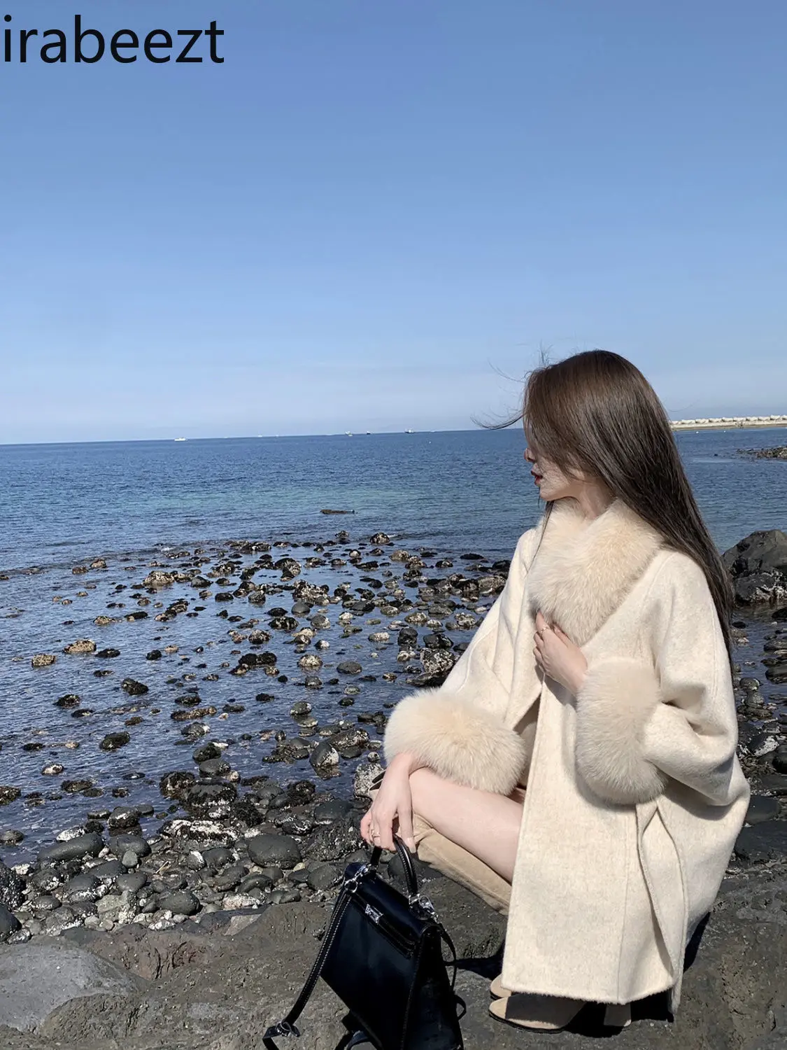 Autumn and Winter New Home Color Goddess Fan Hair Double-sided Cape Jacket Woman Casaco Feminino Mainland China Wool Coat