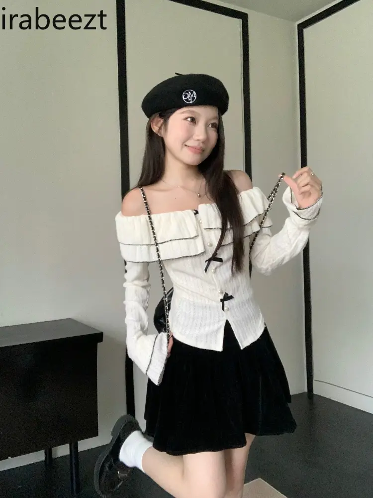 French Ruffled Bow Long Sleeve Shirt Ropa De Mujer Barata Y Envio Gratis Womens Tops Regulai Fit Victorian Blouse White