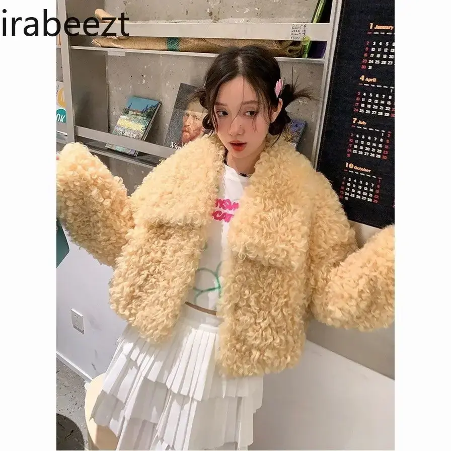2024 New Haining Fox Fur Female Coat Young Loose Fit Hot Sale Fashion Winter Thickened Tops Chaquetas Para Mujer