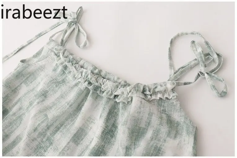 Camiseta Sin Mangas Sexy Para Mujer Summer New Temperament Niche Design Irregular Lacing Loose Thin Green Halter Vest Top