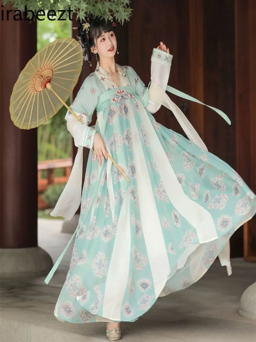 Original New Style Female Adult Hanfu Spring and Summer Suit Han Element Retro Style Chest-length Chinese Traditional Dress