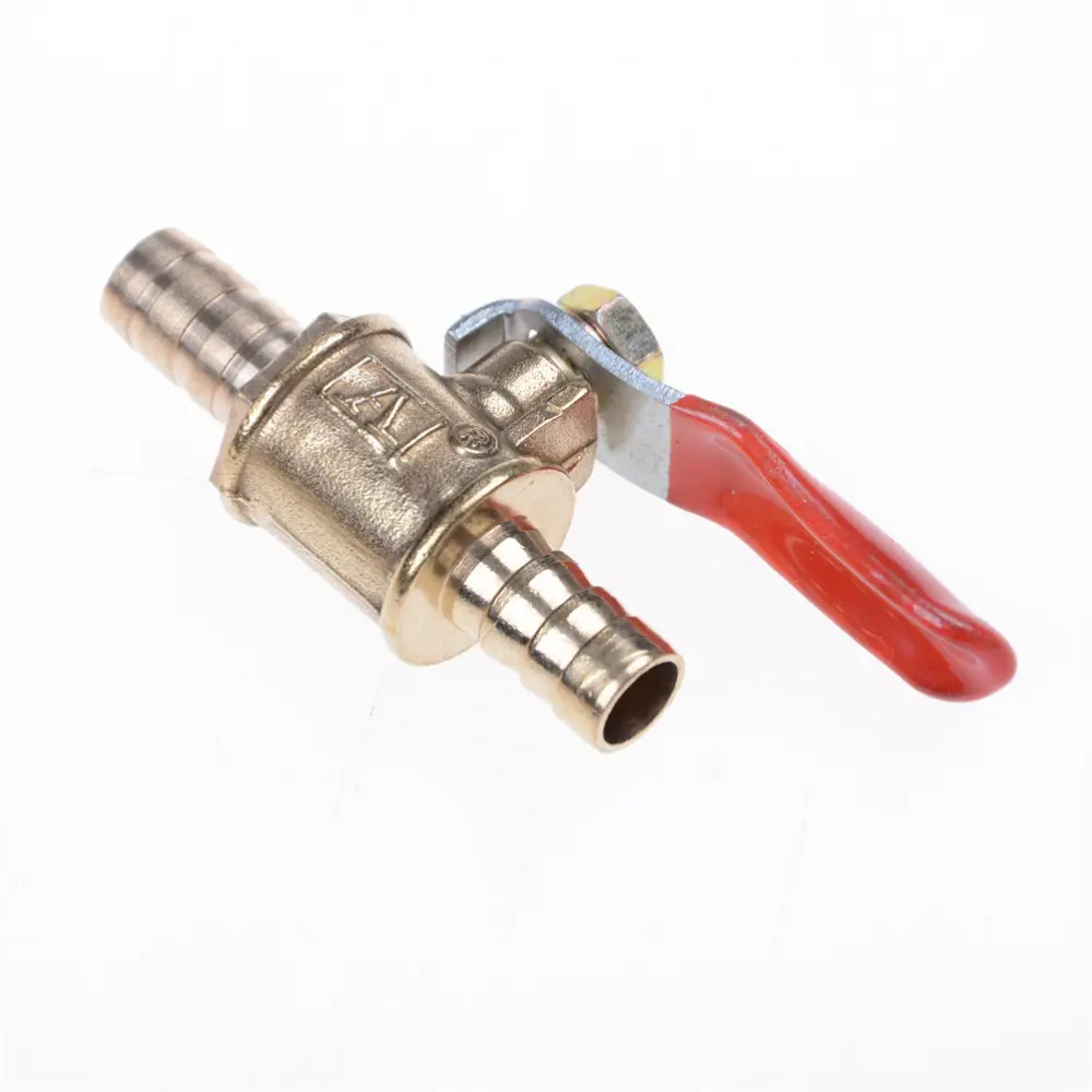 1/4 Hose Barb 6/8/10mm Inline Brass Water Oil Air Gas Fuel Line Shutoff Ball Valve Pipe Fittings