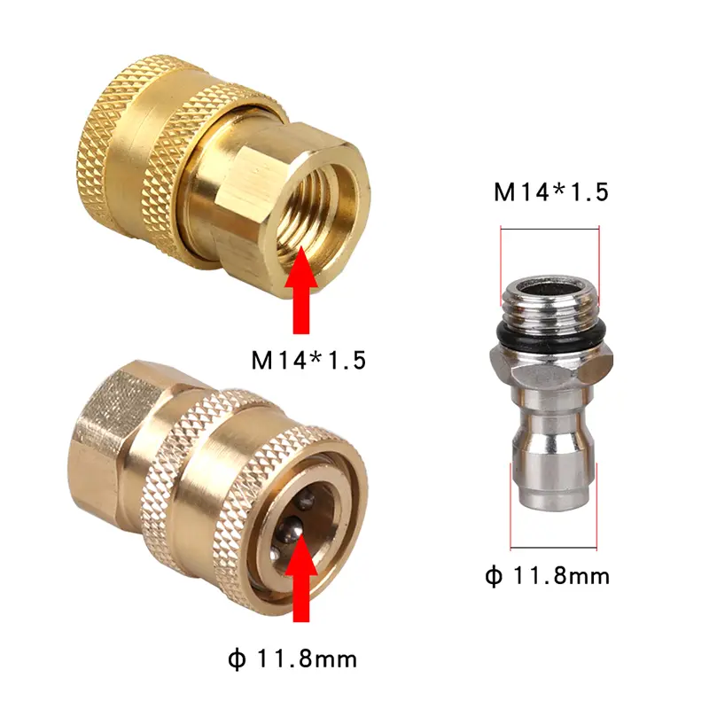Car Washer Foam Lance Connector 1/4 Inch Quick Connect Socket And With Female M14 For Pressure Water Gun