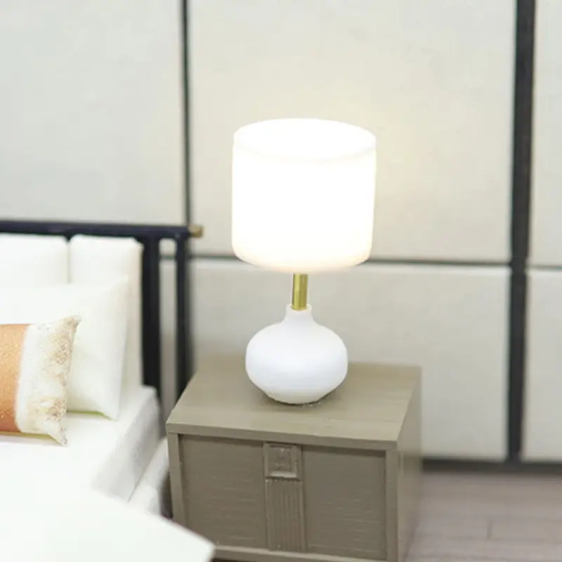 1 Pc 1:20 Dollhouse Mini Furniture Miniature Desk Table Lamp Toy fpr Children Baby Gift Toy Doll House Accessories