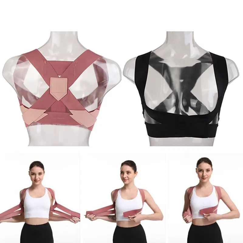 Women Adjustable Elastic Back Support Belt Chest Posture Corrector Shoulder Brace Body Shaper Corset Invisible