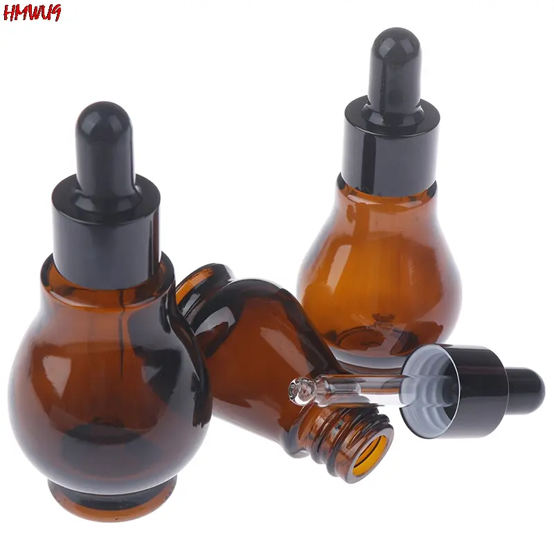 10/20/30/ml Amber Portable Glass Dropper Bottle Essential Oil Perfume Pipette Bottles Refillable Empty Container NEW