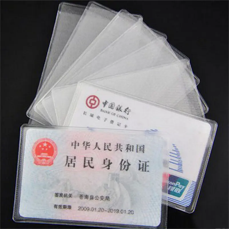 10Pcs PVC White Frosted ID Card Holder Waterproof Bank Bus Protective Case Promotional Gifts Wholesale