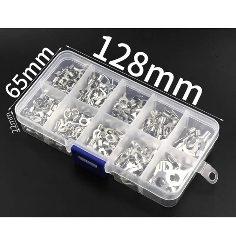 320Pcs New Hot Brass Material 10 In 1 Terminal M3~M6 Installation Screw Hole Uninsulated Ring Fork U-shaped Kit