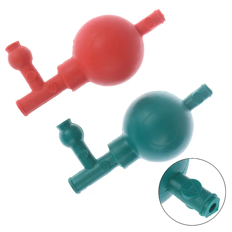 Professional Lab Rubber Suction Bulb Safe Pressure Quantitative Pipette Filler with 3 Valves