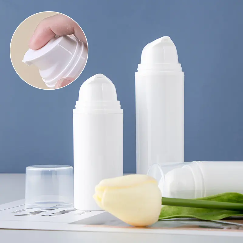 15/30/50ml Empty Cocked Spout Snap-On Vacuum Bottle PP Mini Lotion Airless Pump Bottles Travel Emulsion