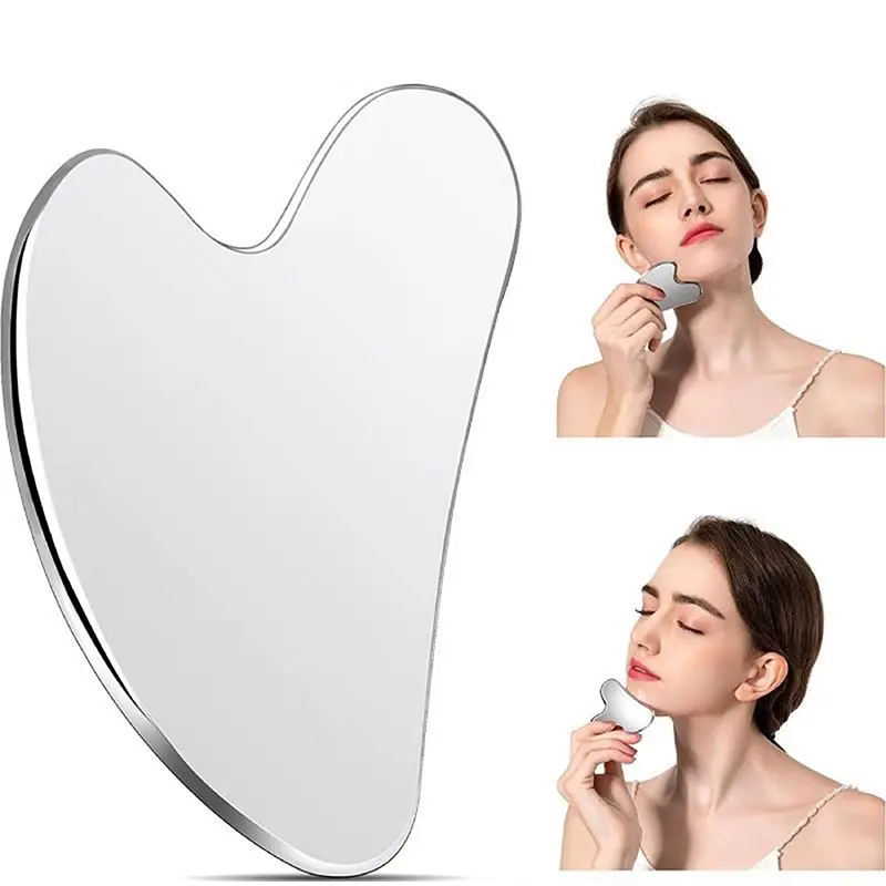 1PC Stainless Steel Facial Skin Care Guasha Board Face Massager Gua Sha Scraper Massager For Face Neck Body Guasha Massage Tool