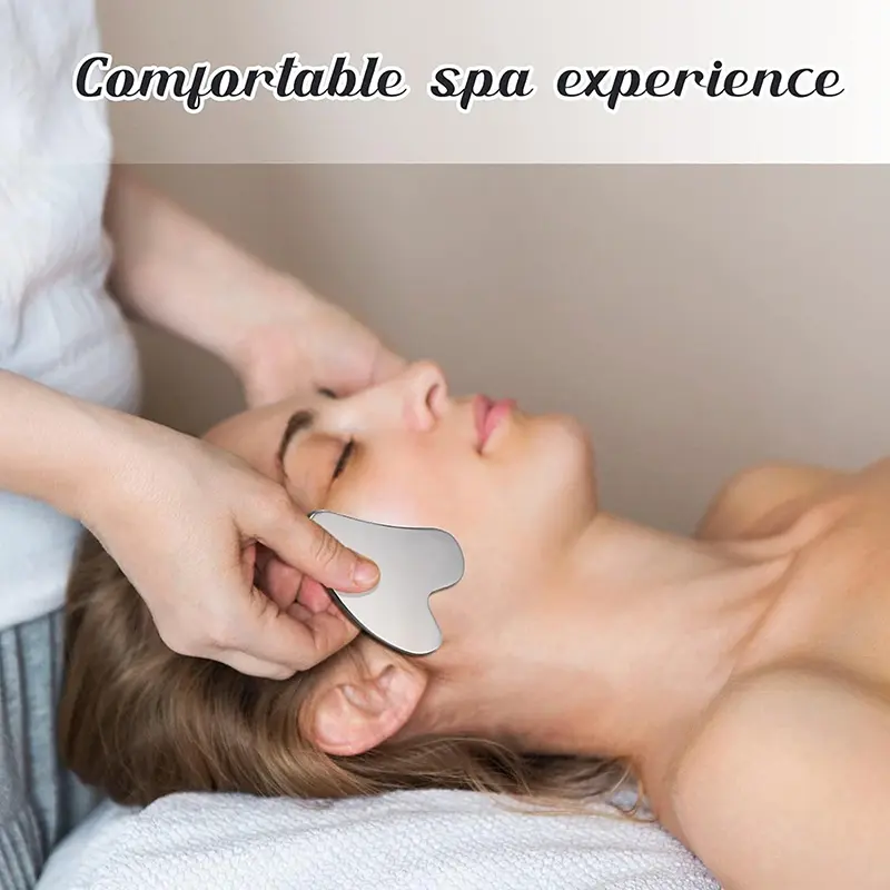 1PC Stainless Steel Facial Skin Care Guasha Board Face Massager Gua Sha Scraper Massager For Face Neck Body Guasha Massage Tool