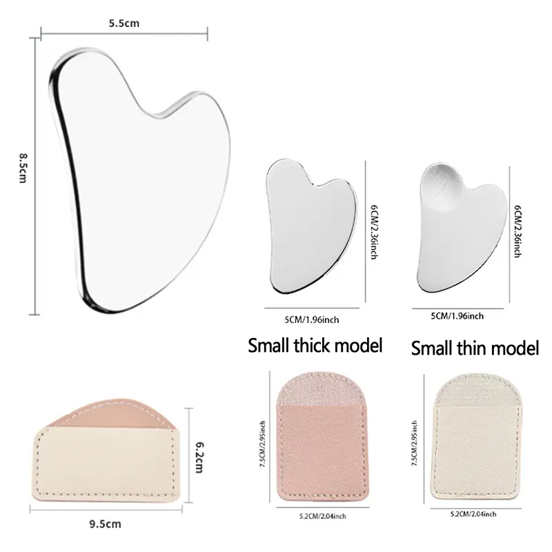 1PC Stainless Steel Facial Skin Care Guasha Board Face Massager Gua Sha Scraper Massager For Face Neck Body Guasha Massage Tool