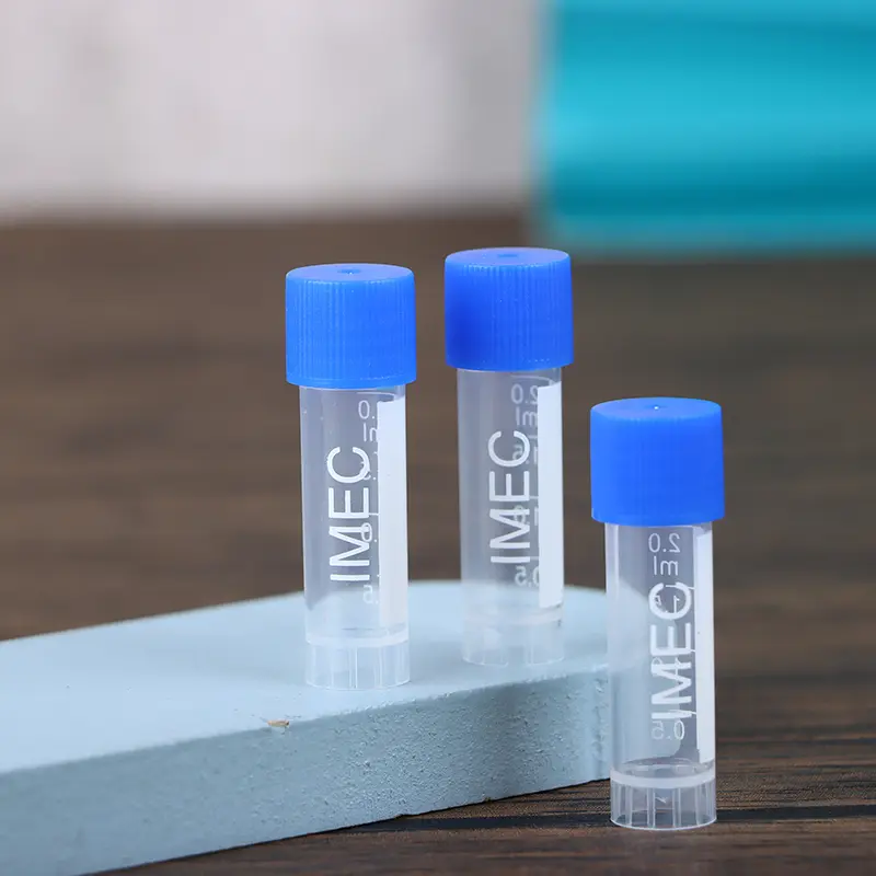 50Pcs 1.8ml(2ml) Plastic Graduated Cryovial Test Tube Freezing Sample Cold Storage Tubes With Screw Cap