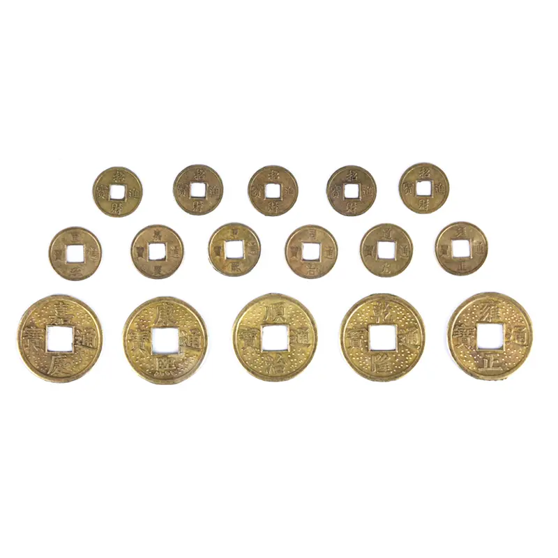 50 Pcs Chinese Traditional Alloy Antique Lucky Wealth Coins Home Decorative Car Hanging Accessories