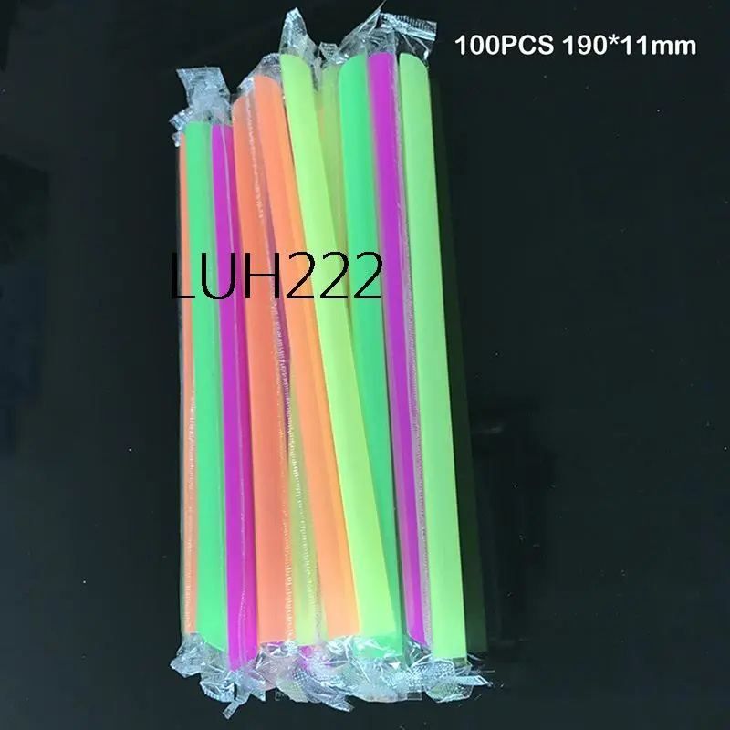 100pcs 7.5" Big Milkshake Straws Bubble Boba Milk Tea Plastic Thick Smoothie Cold Drinking Drinkware Bar Accessories