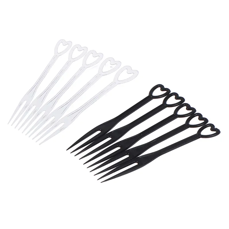 100pcs  Mini Fruit Fork Disposable plastic Forks For Party BBQ Sticks Picks Skewer Set Home Dining Food Cake
