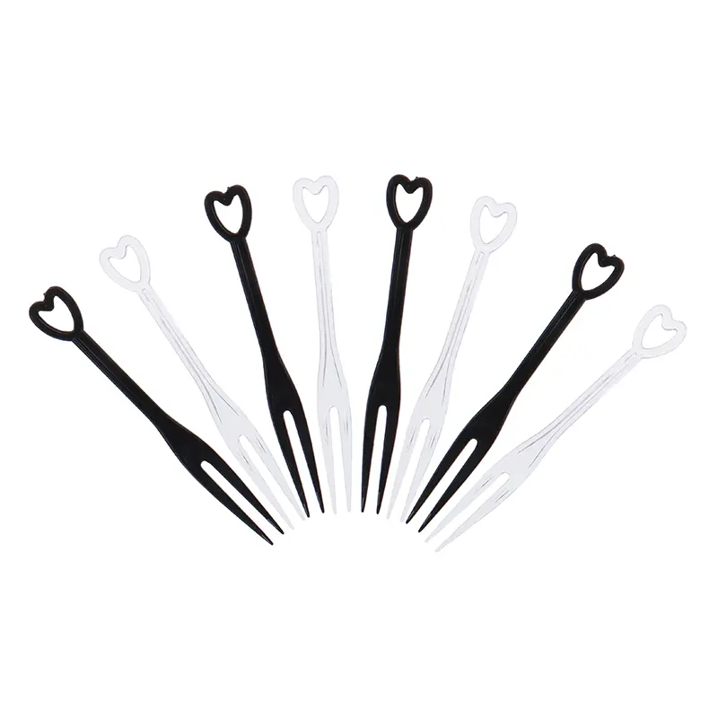 100pcs  Mini Fruit Fork Disposable plastic Forks For Party BBQ Sticks Picks Skewer Set Home Dining Food Cake