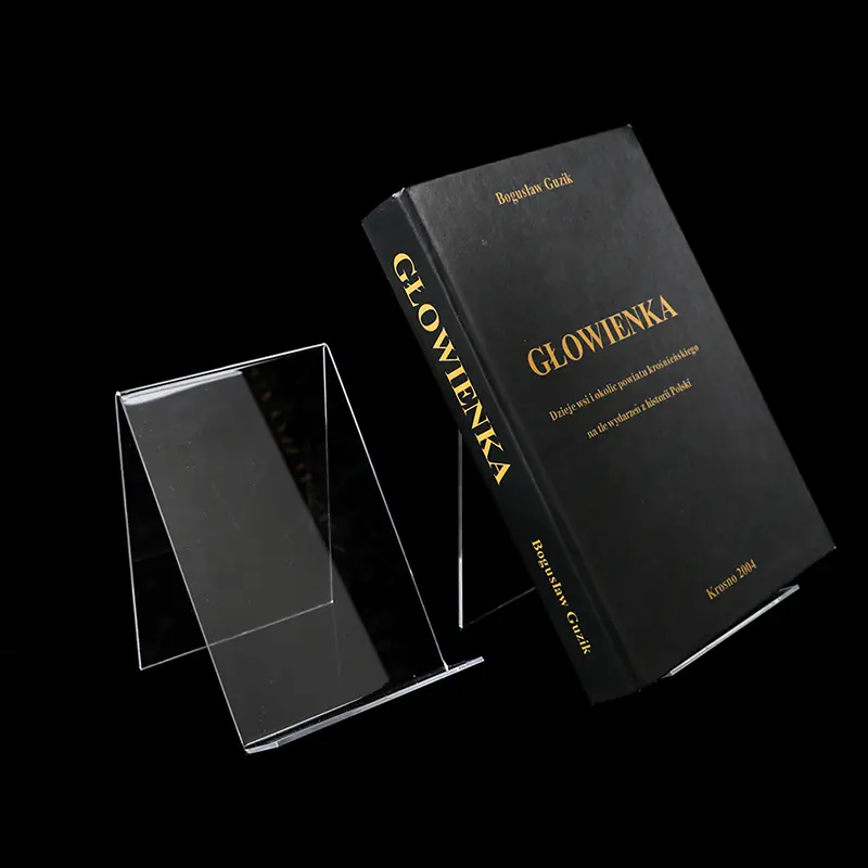 1Pcs Acrylic Book Stand Display Holder Desktop Transparent Bookshelf Magazine Vertical Ledge Table Shelf Organizer