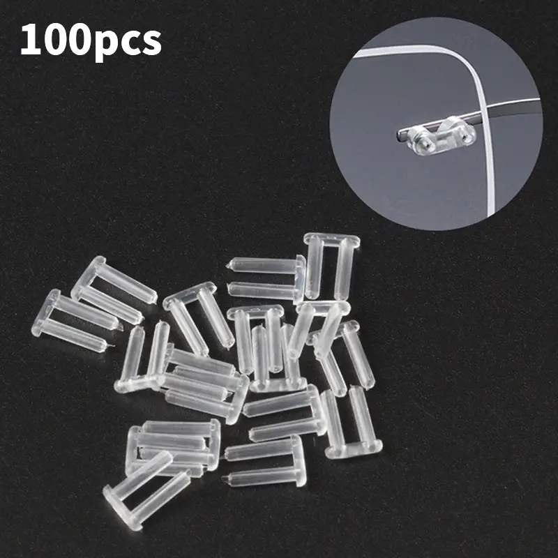 100 Pcs/Set Double Rubber Plug For Frameless Glasses Spare Buckle Prescription Glass Equipment Accessories