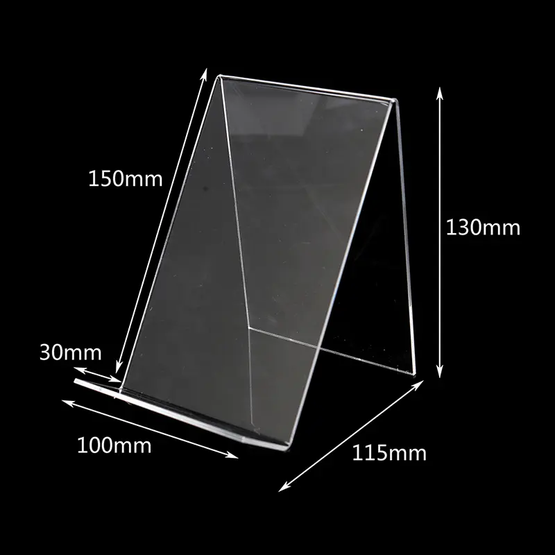 1Pcs Acrylic Book Stand Display Holder Desktop Transparent Bookshelf Magazine Vertical Ledge Table Shelf Organizer