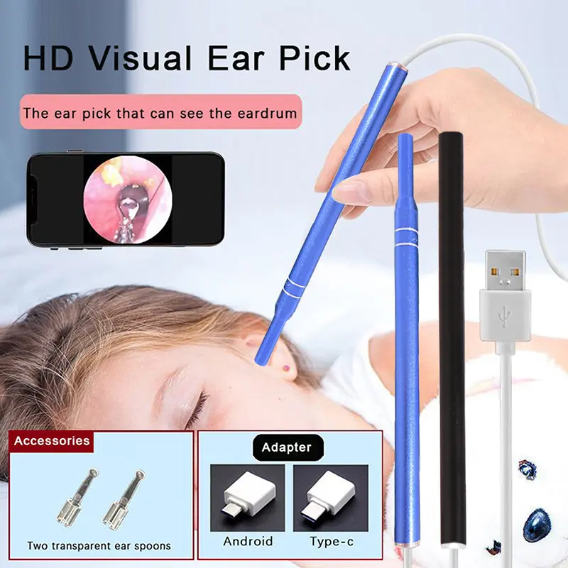 1Set 5.5mm Smart Visual Earpick Endoscope Spoon Ear Cleaner Camera Otoscope Wax Remover Earwax Removal Tool