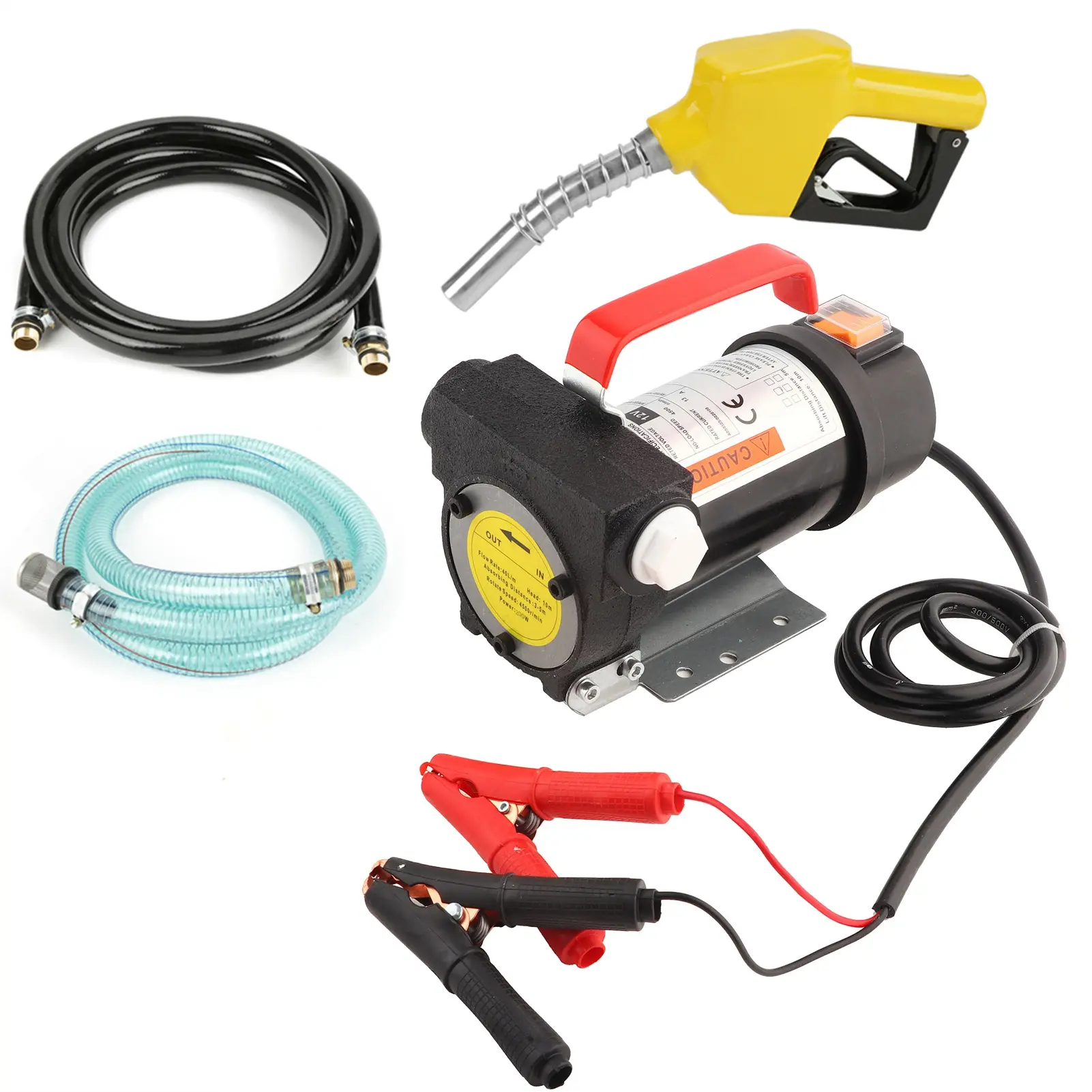 12V 200W 40L/min Electric Fuel Kerosene Oil Transfer Pump Kit Electric Fuel Transfer Pump Fuel Transfer Pump Oil Transfer Pump