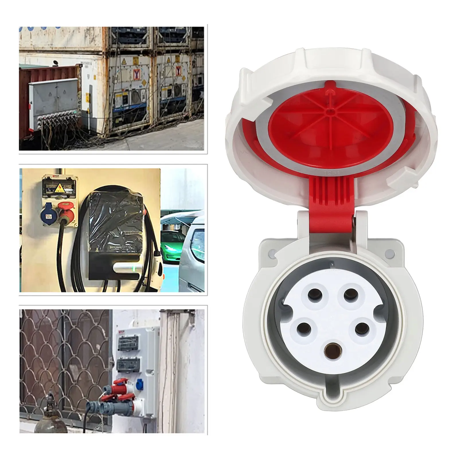 Industrial Socket Power Socket  PP Flame Retardant Housing IP67 Waterproof AC380‑415V for Camping Sports Shipbuilding