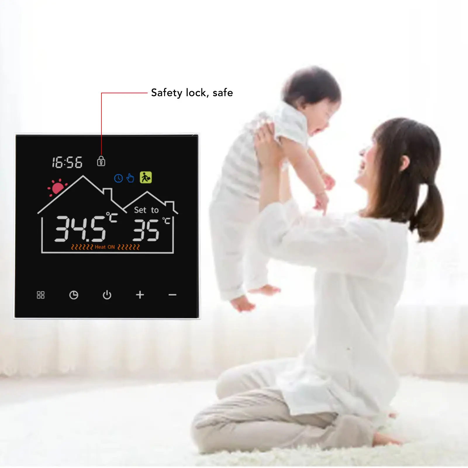 Smart Thermostat Controller Versatile Underfloor Heating Thermostat Programmable Color  Easy Installation for Home