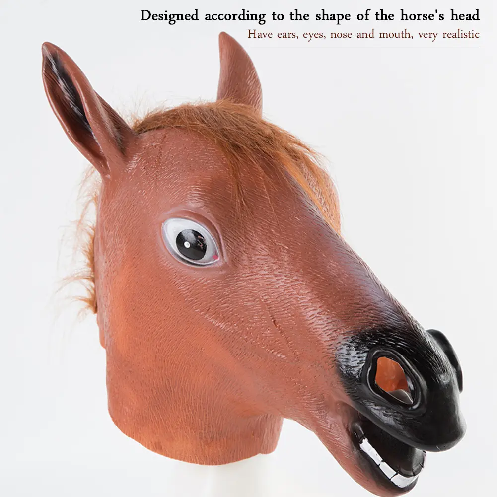Horse  Mask Horse  Mask Novelty Cosplay Masquerade Halloween Funny Latex Animal  Mask