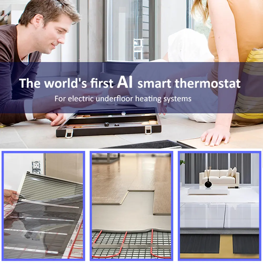 Smart for House Electric Floor Heating WiFi   Control LED Digital Touch Screen and Adjustable Knob Energy Saving and Thermostat