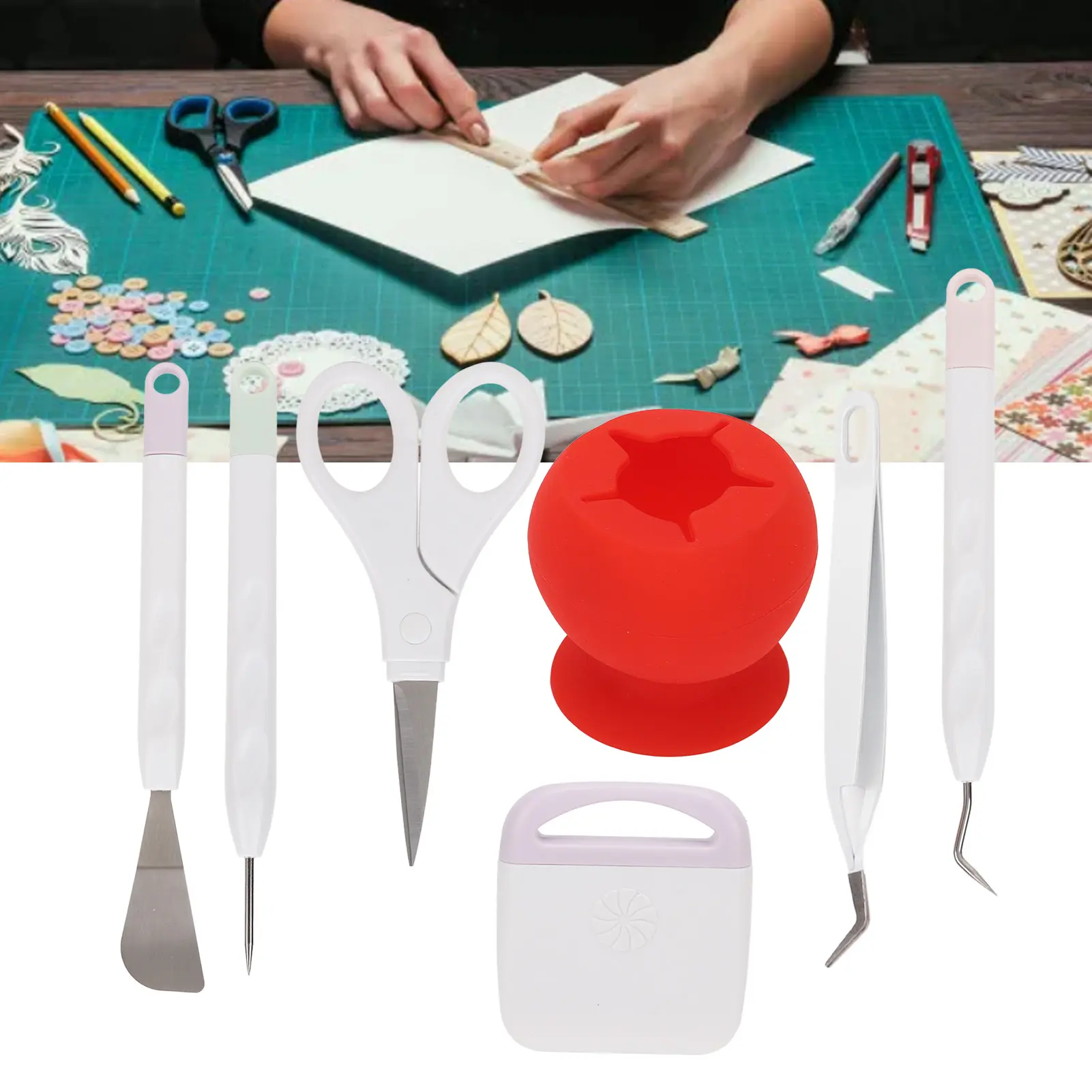 Craft Tools Set Grip Function  Weeding Tools Set   Accurate Cutting Clear Debris for Lettering for Silhouettes for Cameos