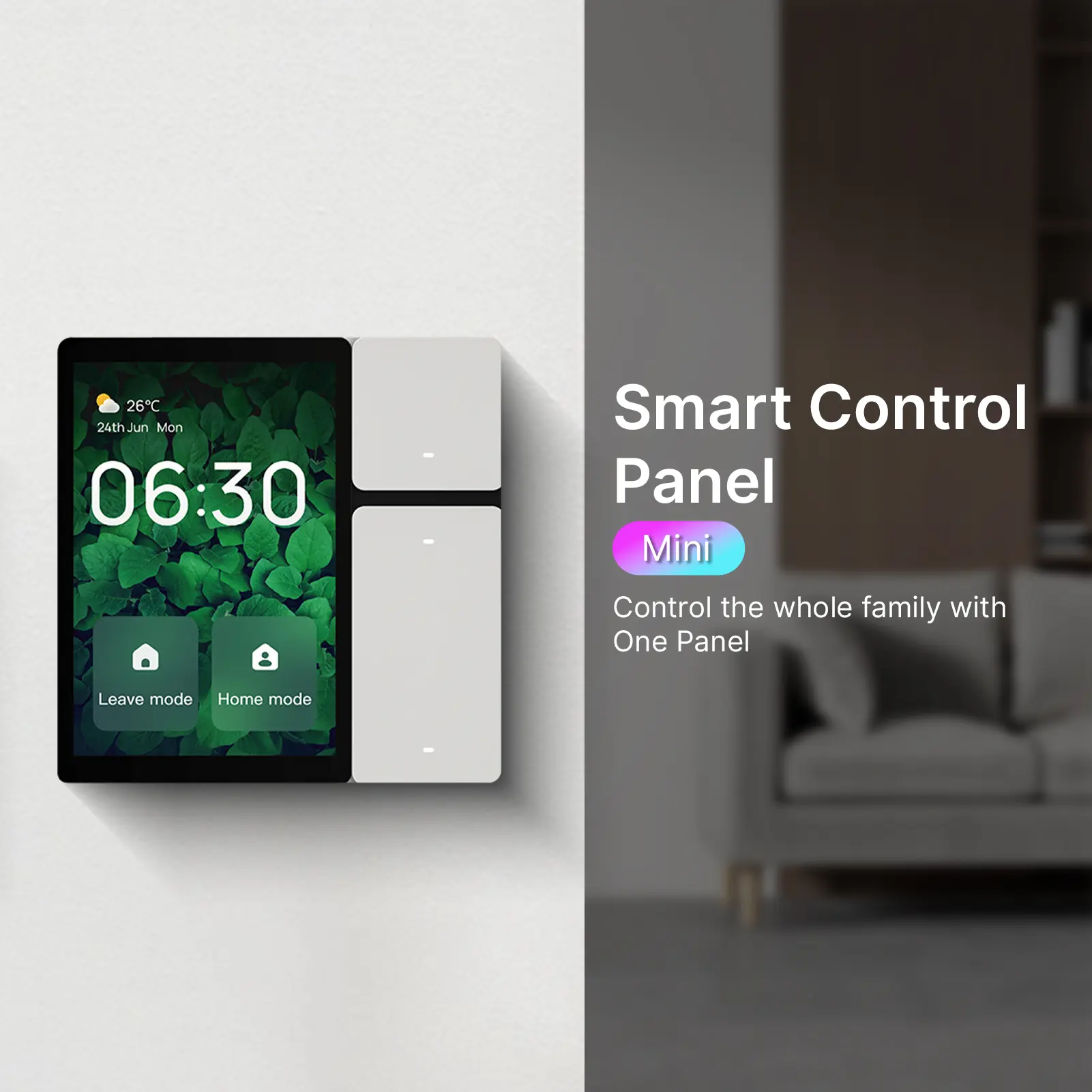 3.5 Inch Smart Home Control Panel  Control Home Devices Switch Wall Mount Smart Panel Built-in IR and Voice Assistant Compatible