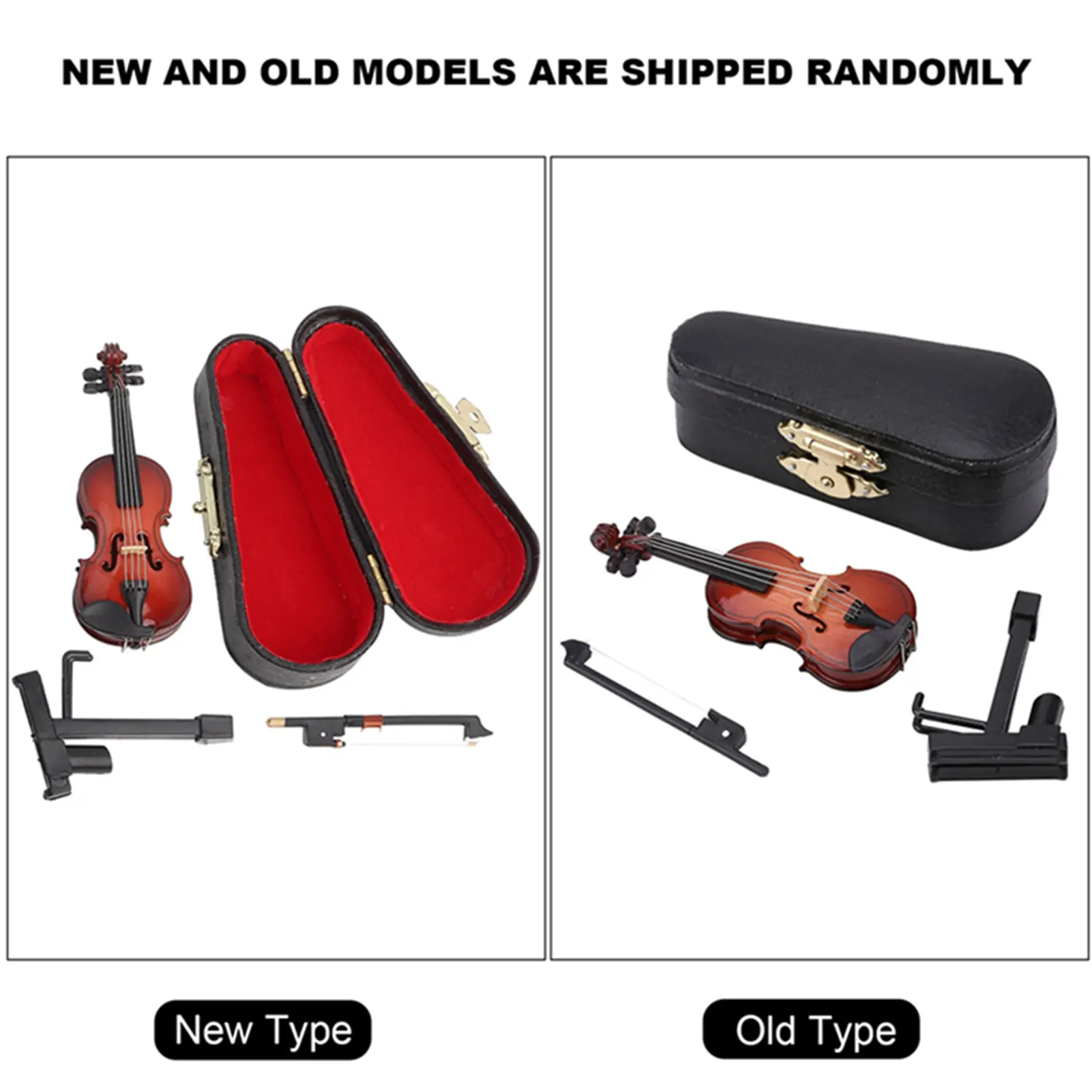Musical Instrument Model Miniature Violin Model with Stand Case Dollhouse Accessories  Musical Instrument Decor Gift
