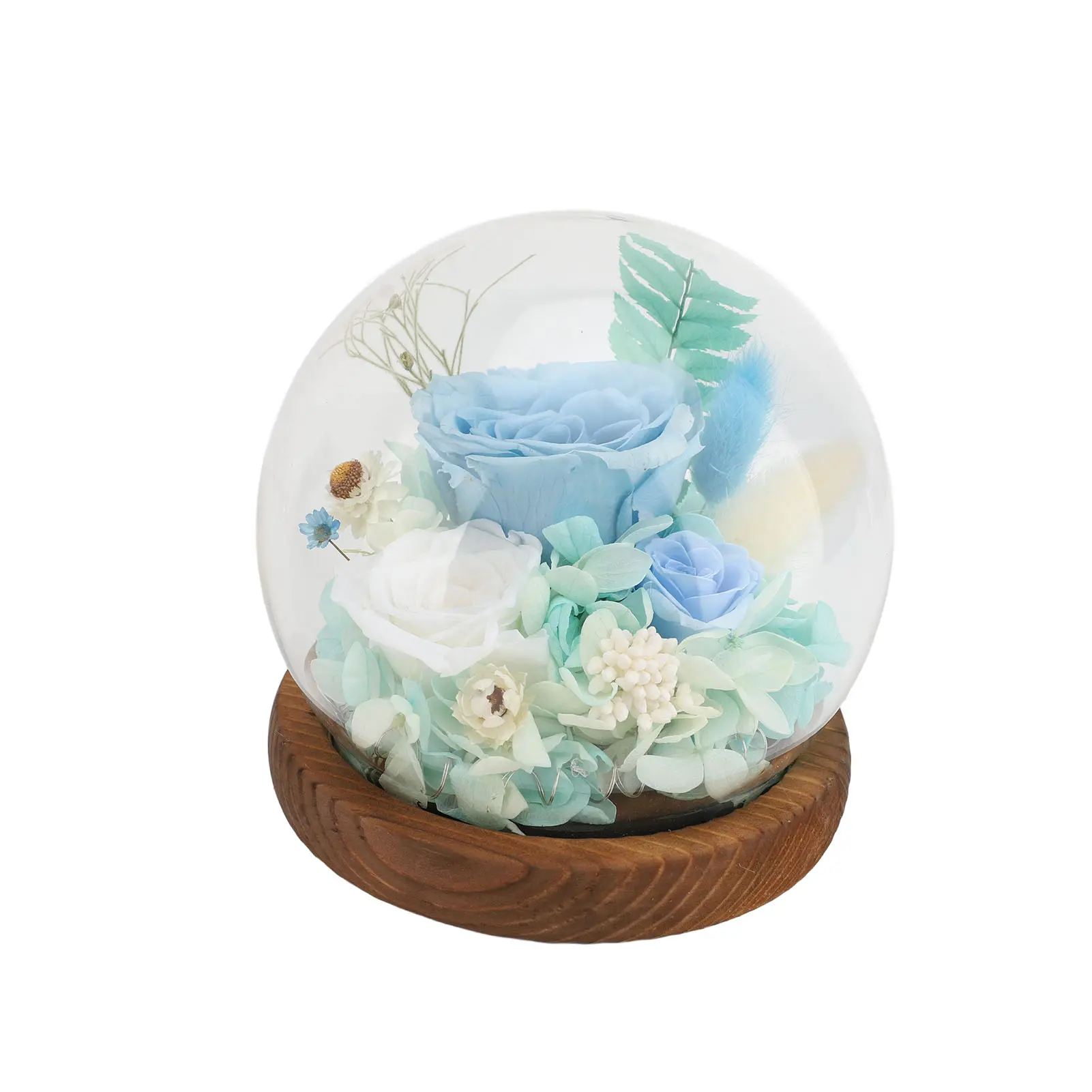 Eternal Flower in Glass Dome Exquisite Romantic LED Light Up Preserved Flower in Glass Dome Preserved Flower in Glass Dome