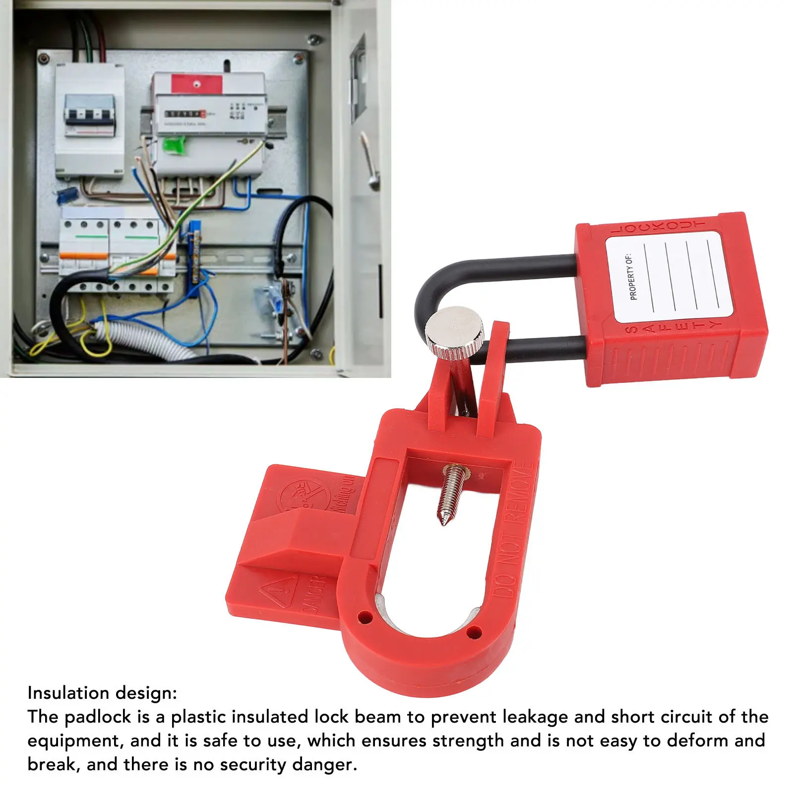 Circuit Breaker Lockout Device Miniature Circuit Breaker Lock Plastic Casing U Type Circuit Breaker Lockout Device with 2 Keys